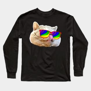 Crazy Sunglasses Cat Long Sleeve T-Shirt